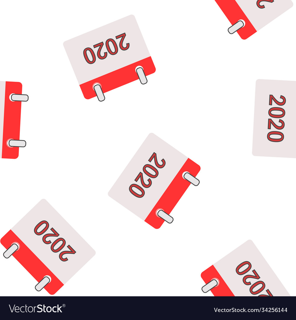 Calendar 2020 red color seamless pattern vector image Calendar 2020 red color seamless pattern