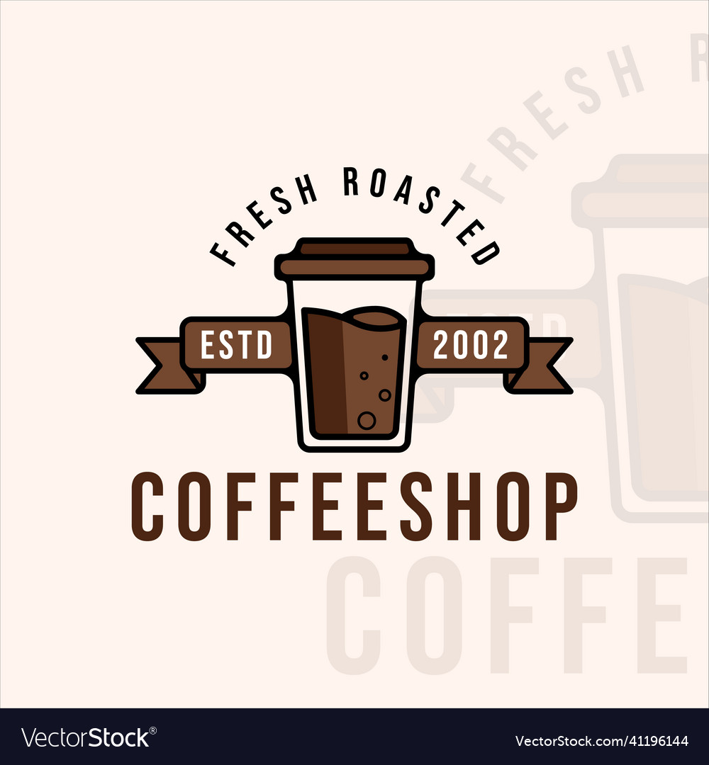 Coffee shop logo modern vintage template icon