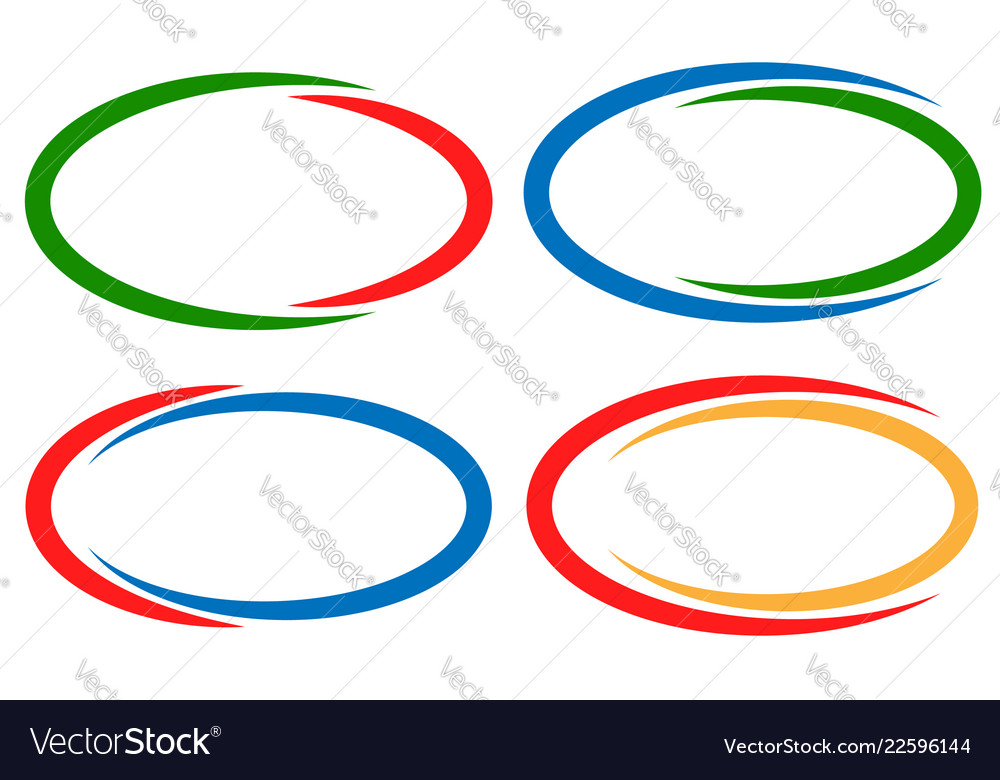 Colorful circular frames banner elements set