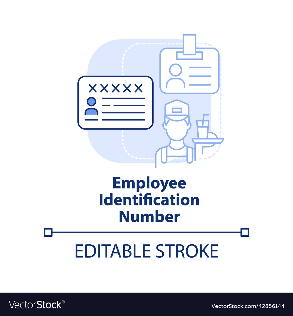 Mitarbeiter Identifikationsnummer hellblau Konzept