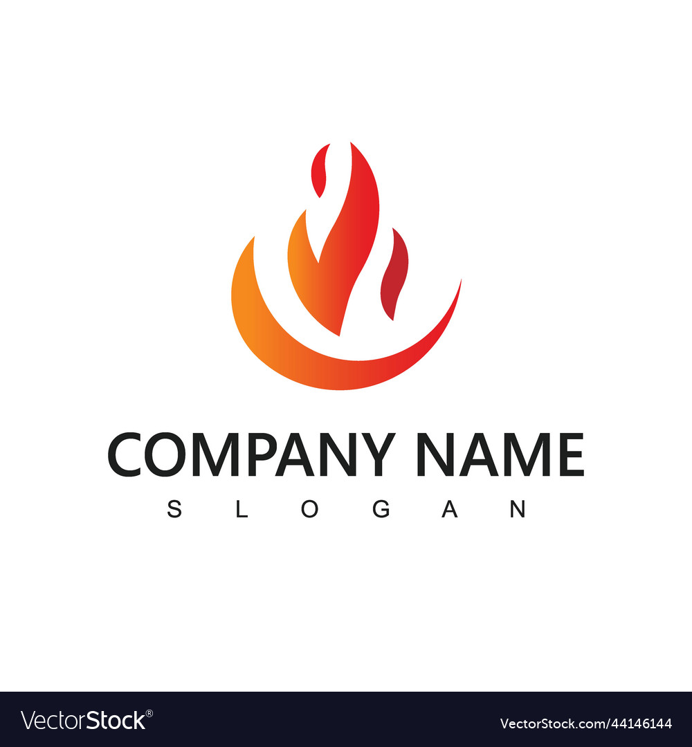 Fire flame logo design template creative circle