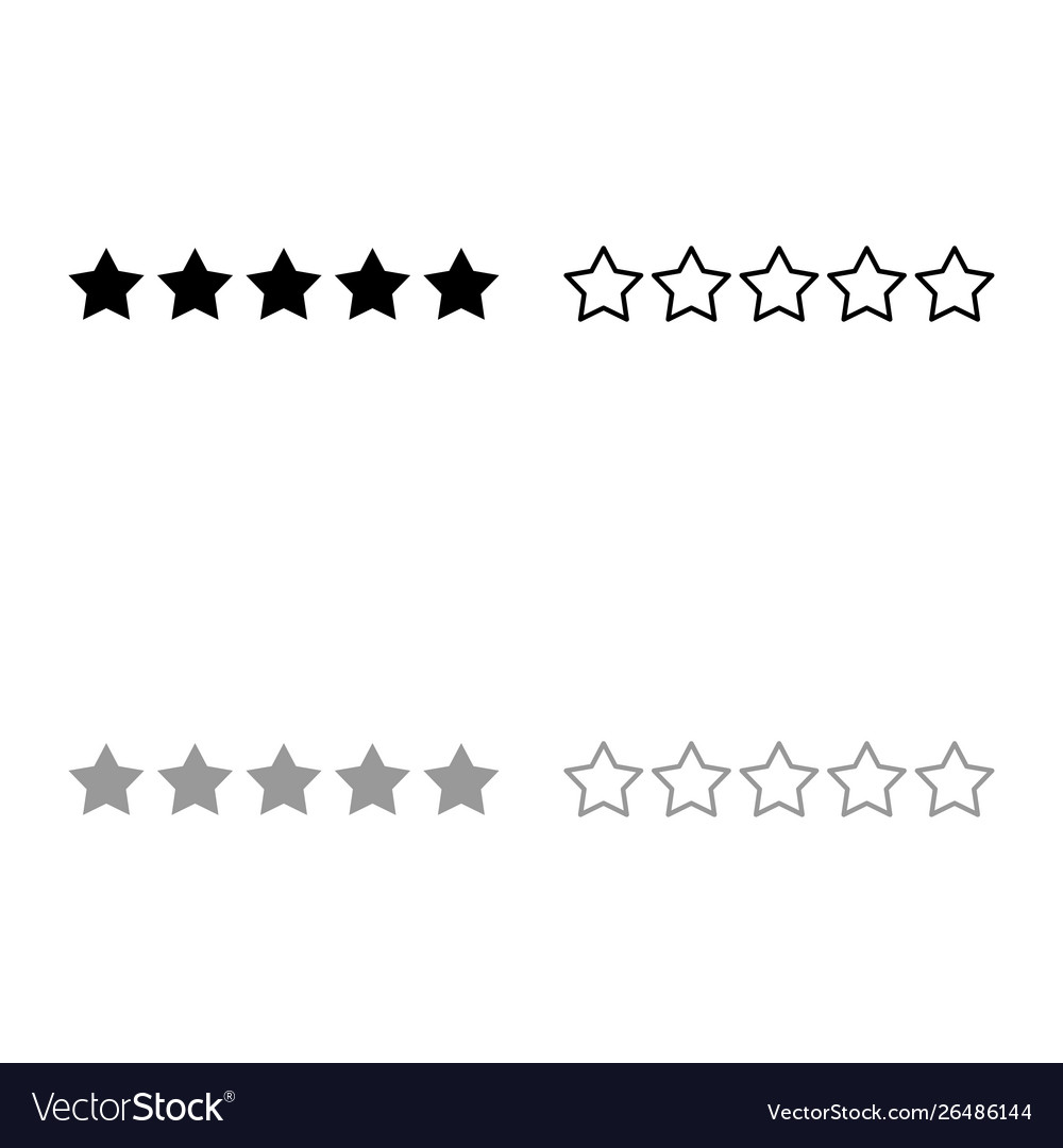 Five stars 5 stars rating concept icon outline Vector Image