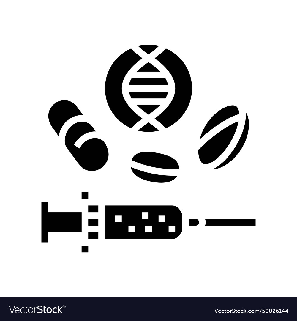 Gene therapy cryptogenetics glyph icon Royalty Free Vector