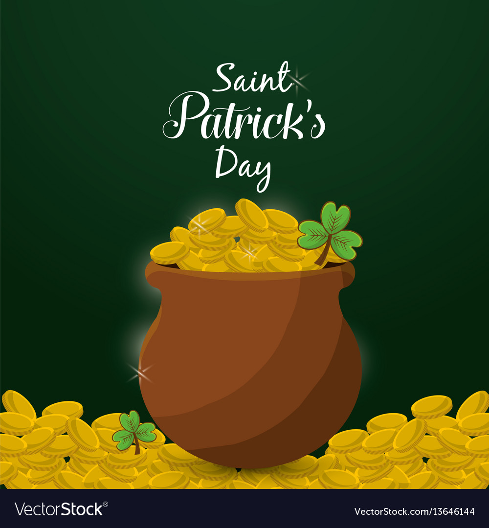 Gold st patricks day icon Royalty Free Vector Image