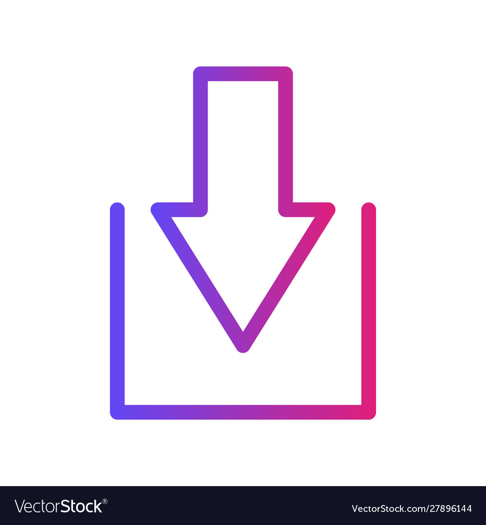 Gradient downward arrow icon with white background