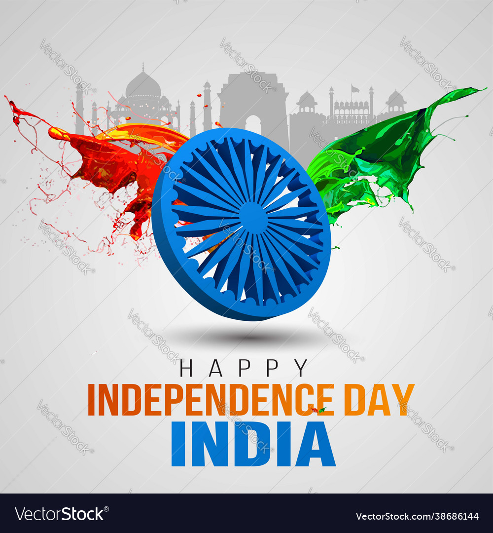 Happy independence day india greetings design Vector Image