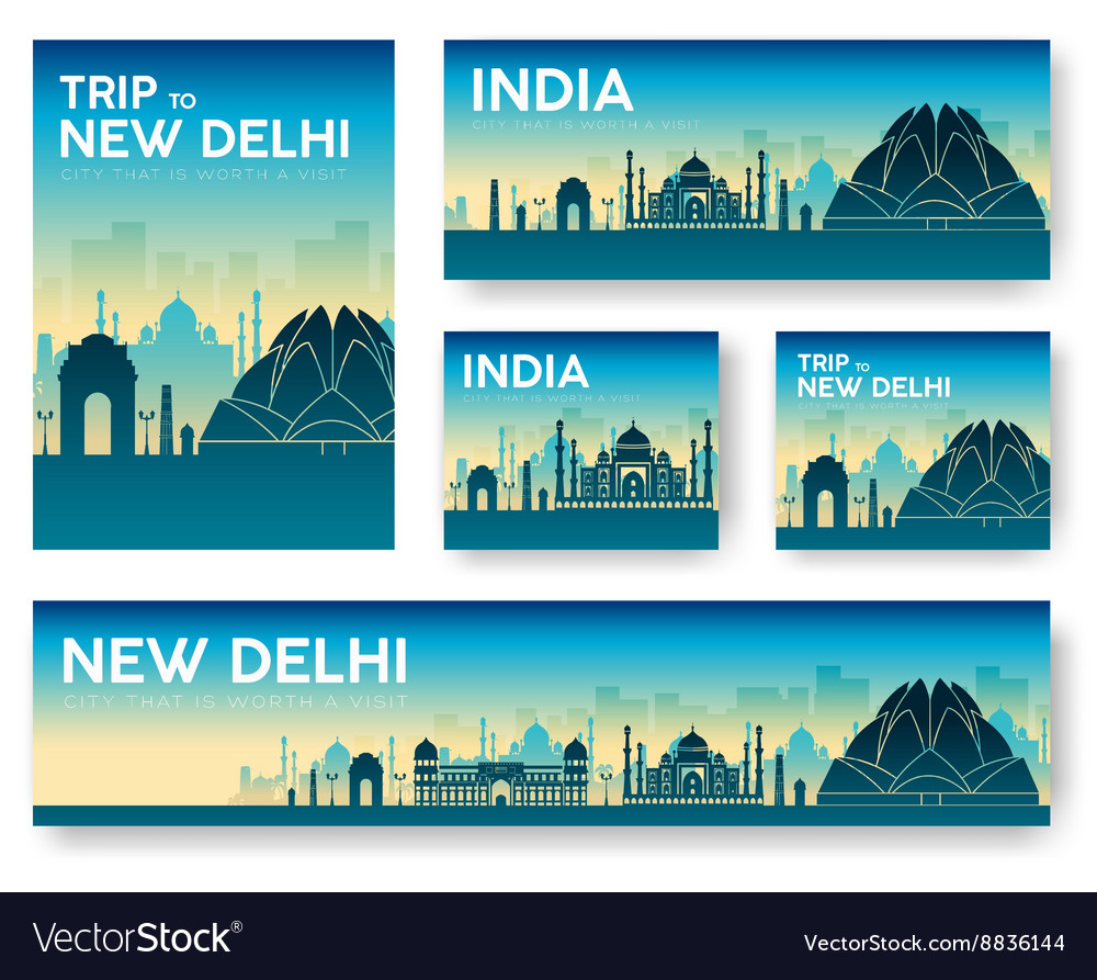 Indien Landschaft Banner Set Design