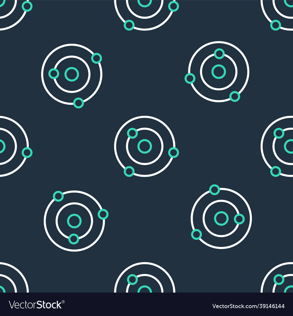 Line solar system icon isolated seamless pattern