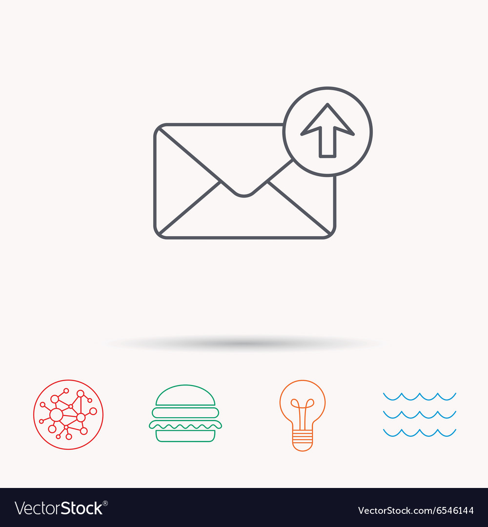 Mail outbox icon email message sign