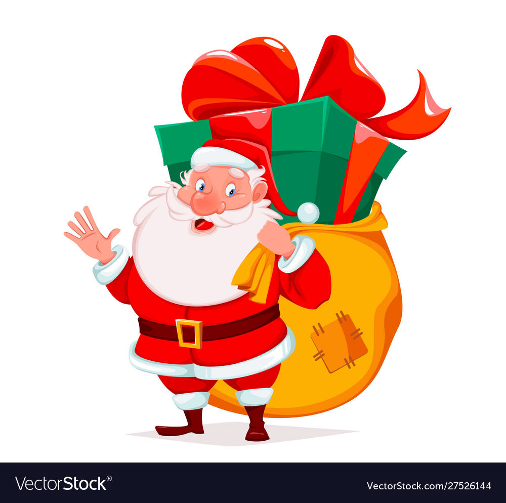 Merry christmas cheerful santa claus vector image Merry christmas cheerful santa claus
