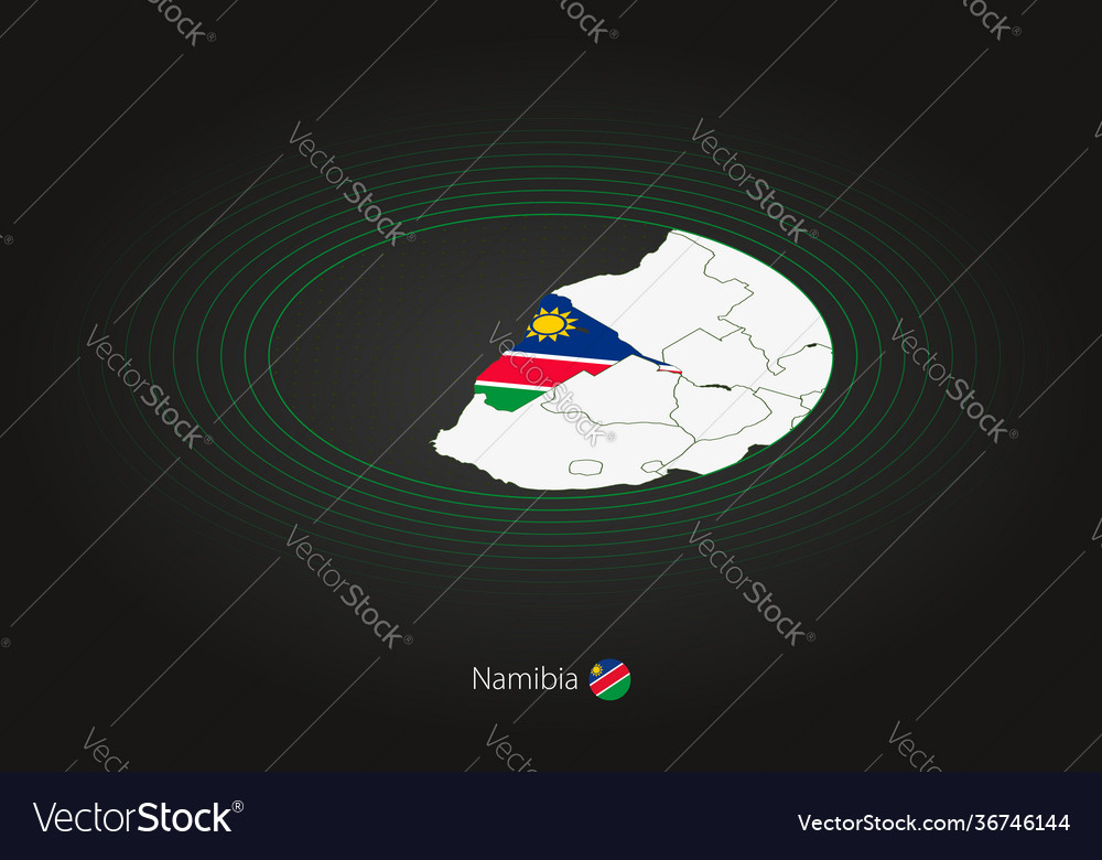 Namibia map in dark color oval