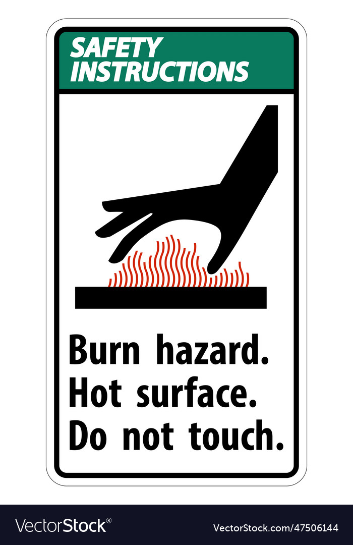 Safety instructions burn hazardhot surfacedo