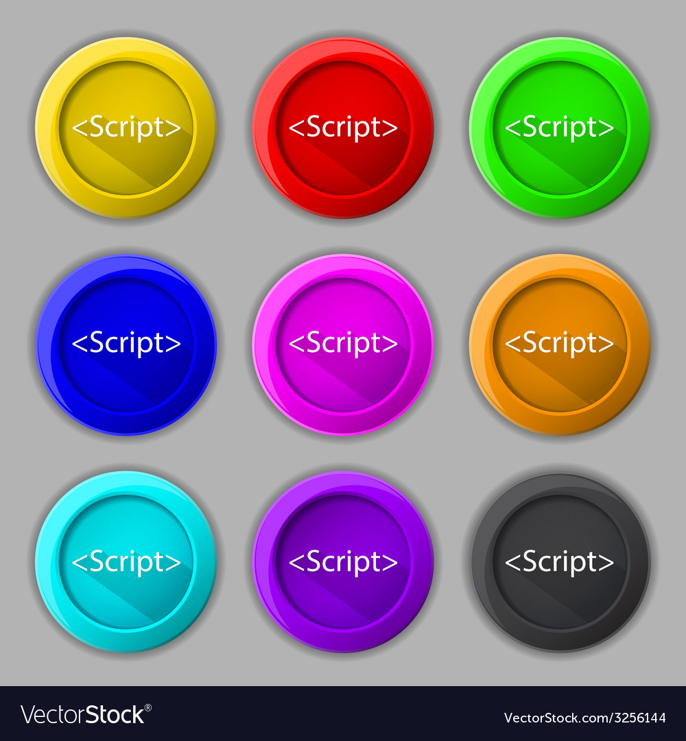 Script sign icon javascript code symbol set