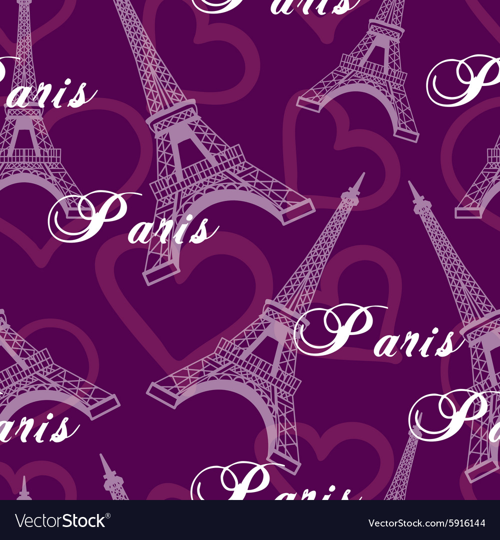 Seamless eiffel tower background pattern