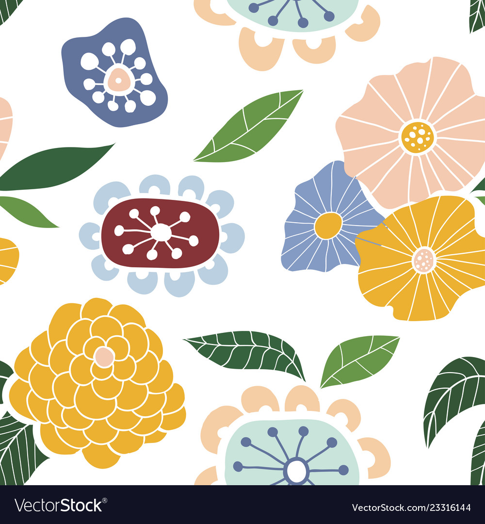 Seamless pattern with abstract flowers vector image Seamless pattern with abstract flowers