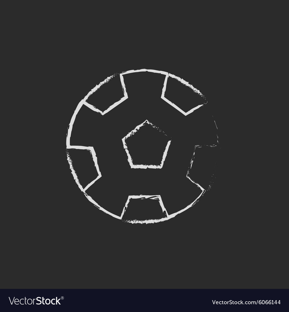 Soccer ball icon drawn in chalk