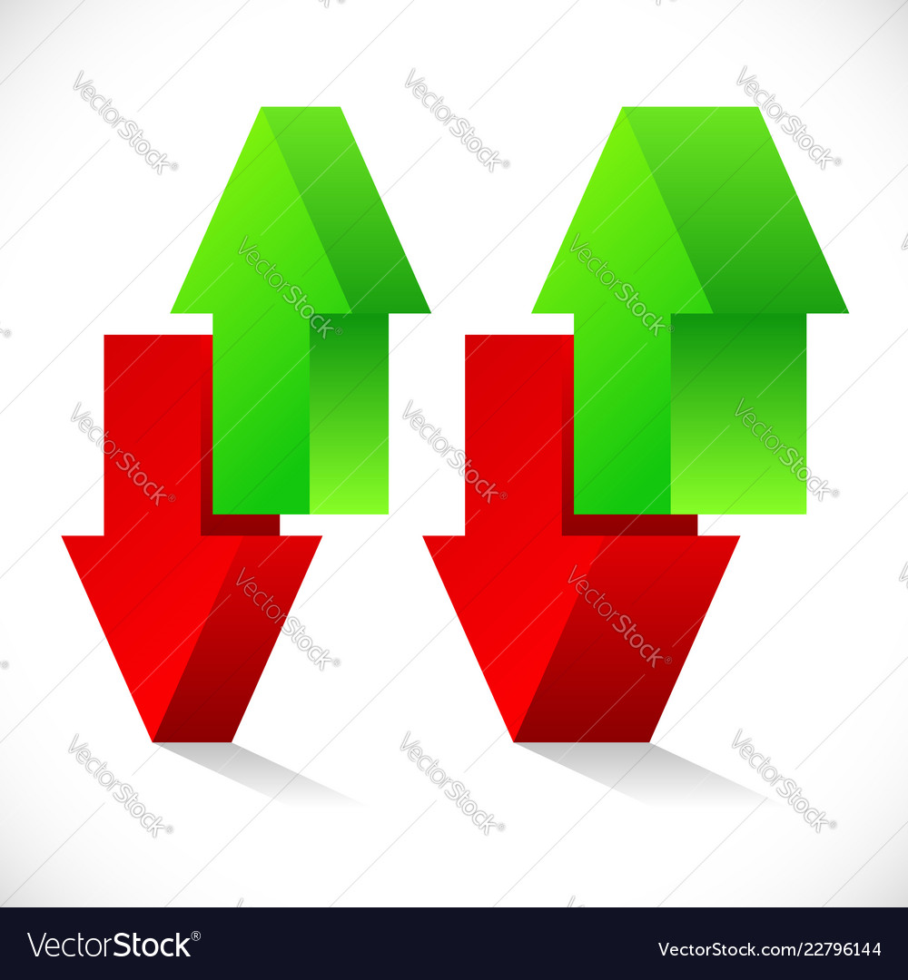 Up down arrow concept exchange raise lower stock Vector Image