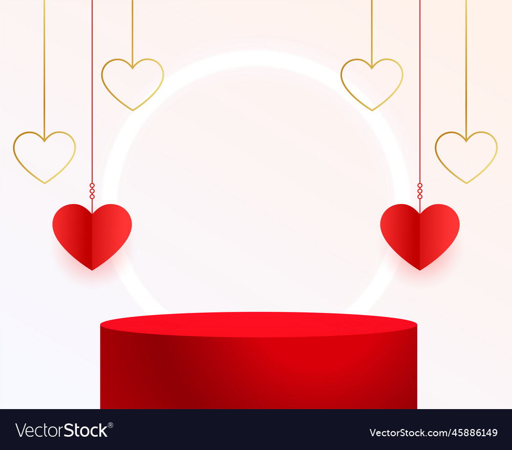 3d podium platform valentines day greeting