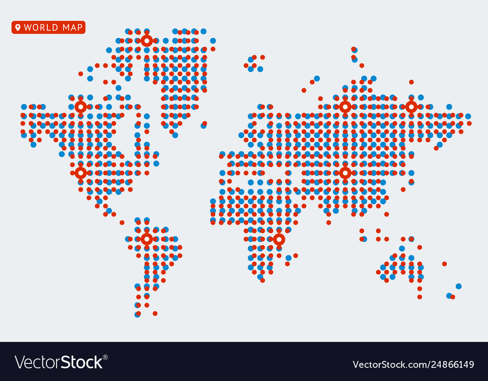 Abstract map world from dot forms vector image Abstract map world from dot forms