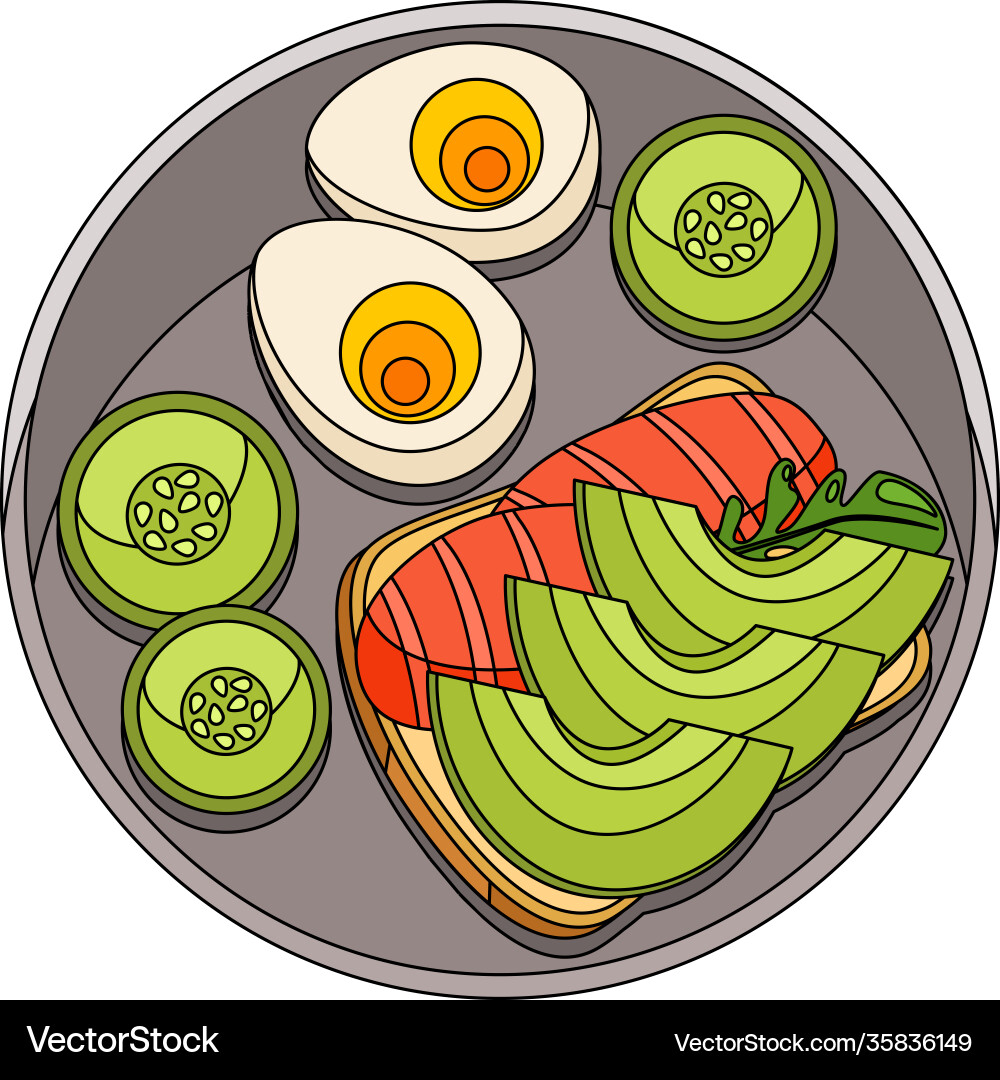 Breakfast flat Royalty Free Vector Image - VectorStock