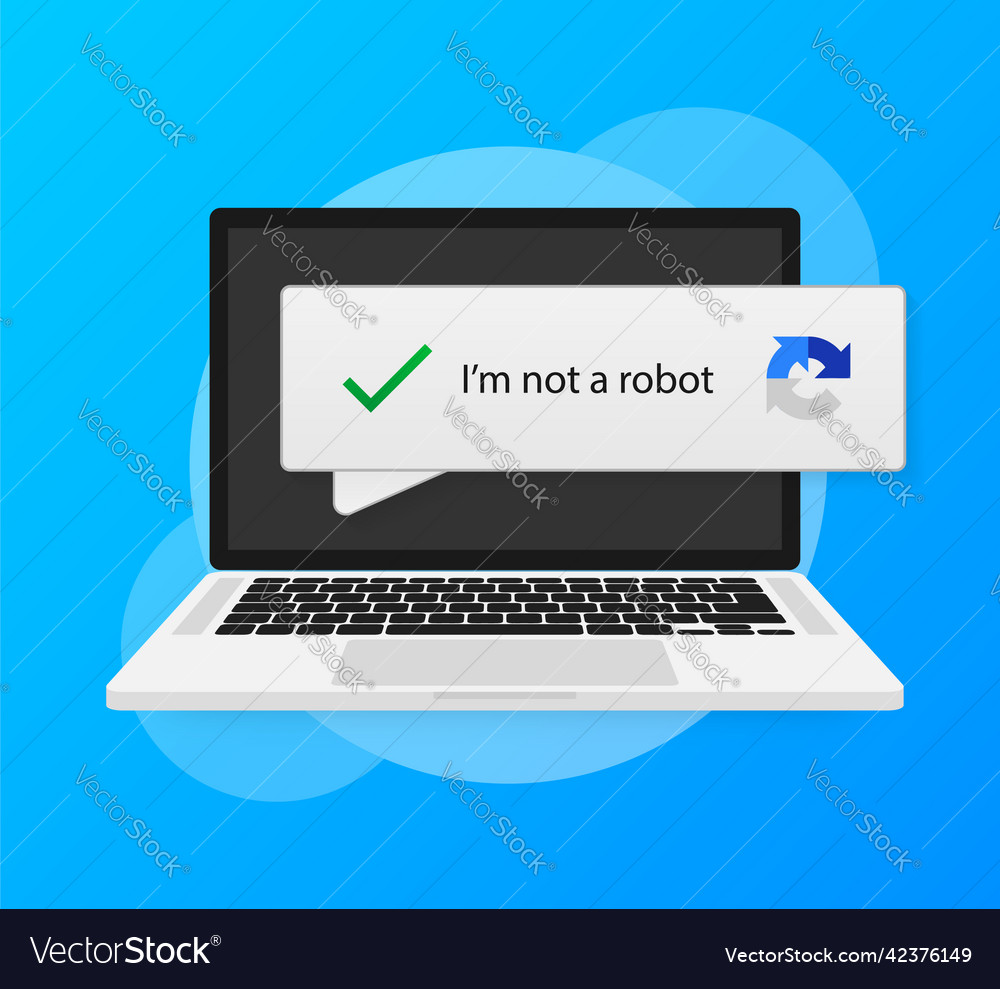 Captcha i am not a robot computer code vector image Captcha i am not a robot computer code
