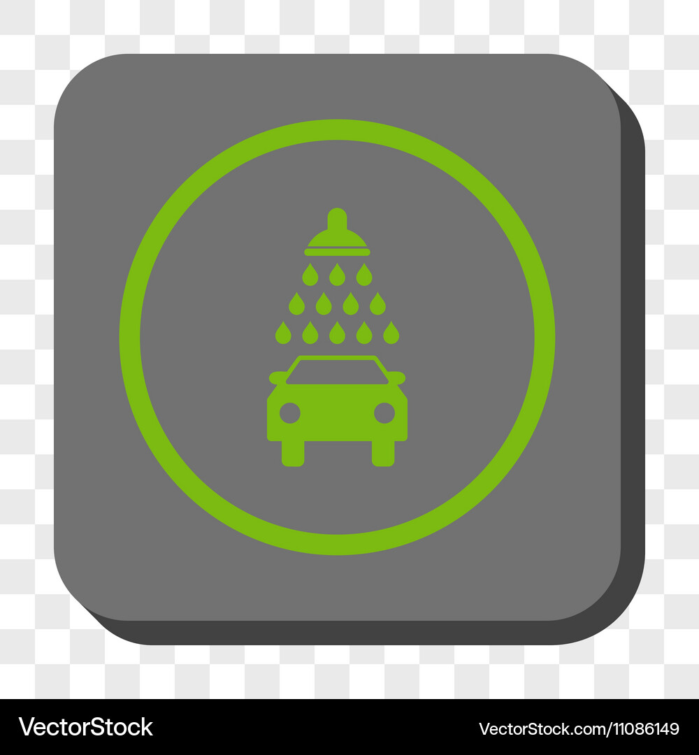 Car shower rounded square button Royalty Free Vector Image