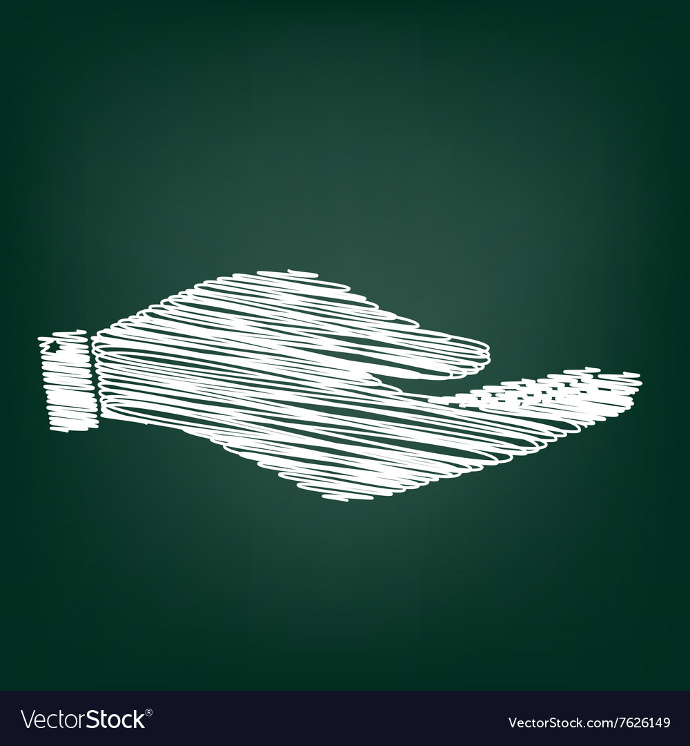 Chalk icon on green board Royalty Free Vector Image