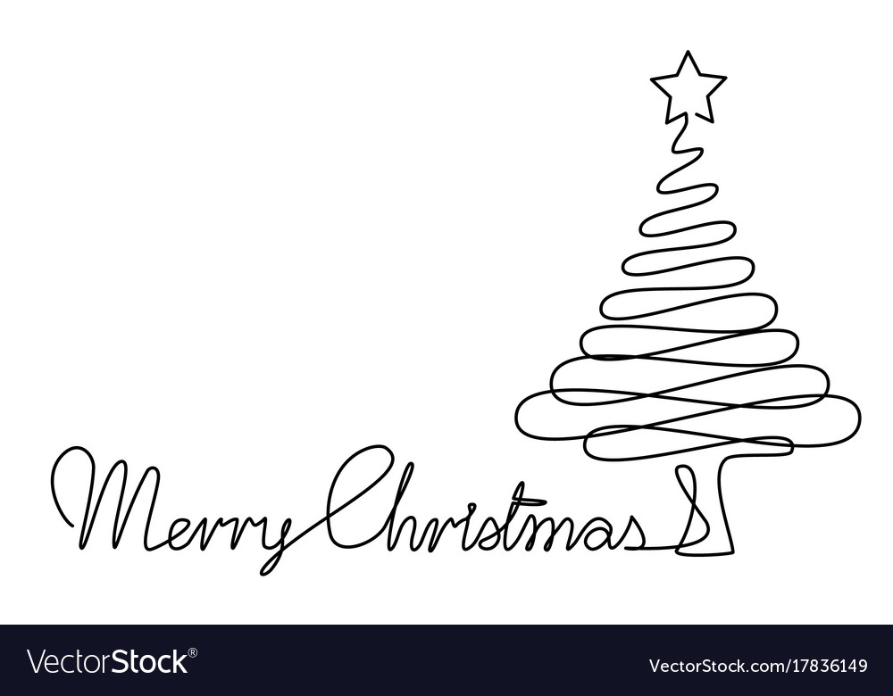 Christmas Tree Line Art Vector Free 2021 – Christmas Tree with Lights 2021