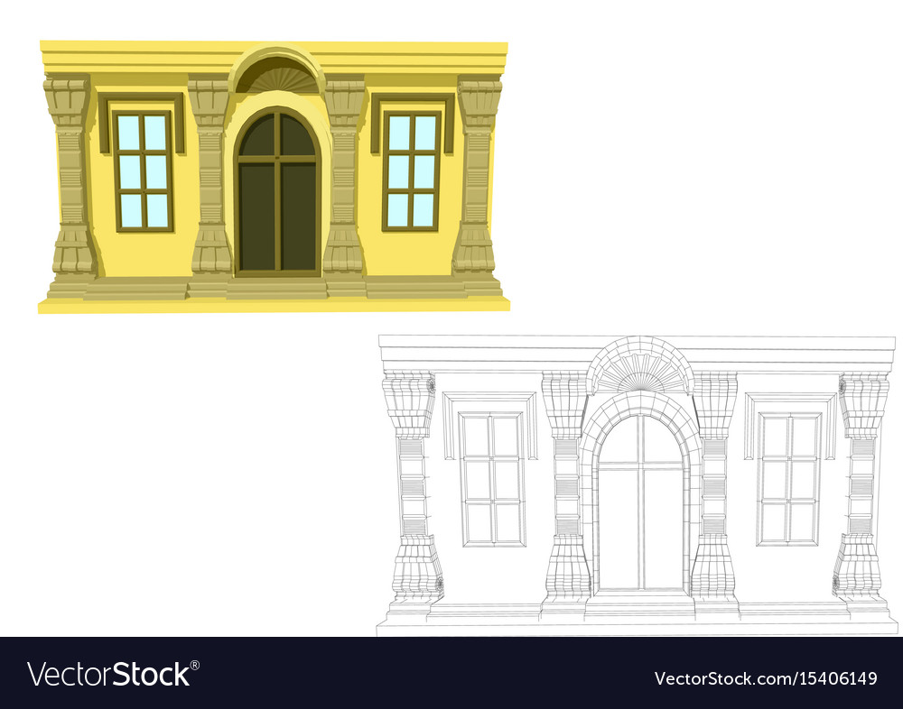 Classical Building Facade with Two Windows