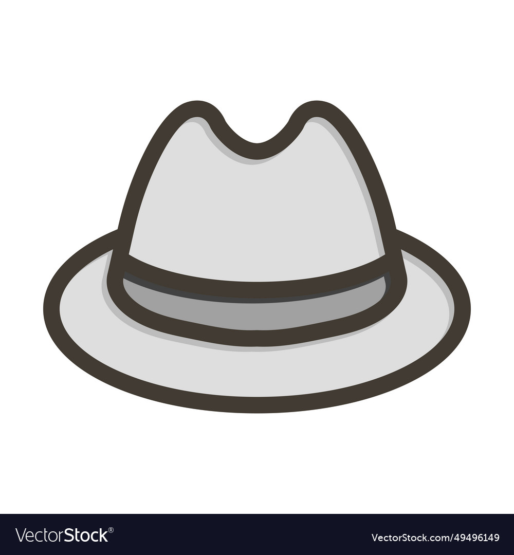 Fedora hat thick line filled colors icon