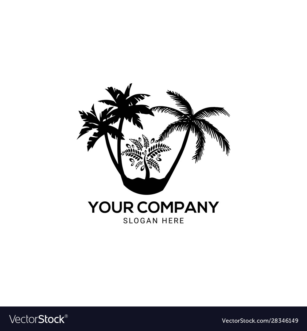 Green palm tree logo design Royalty Free Vector Image