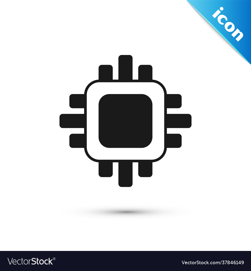 Grauer Computerprozessor mit Mikroschaltungen cpu vector image Grauer Computerprozessor mit Mikroschaltungen cpu