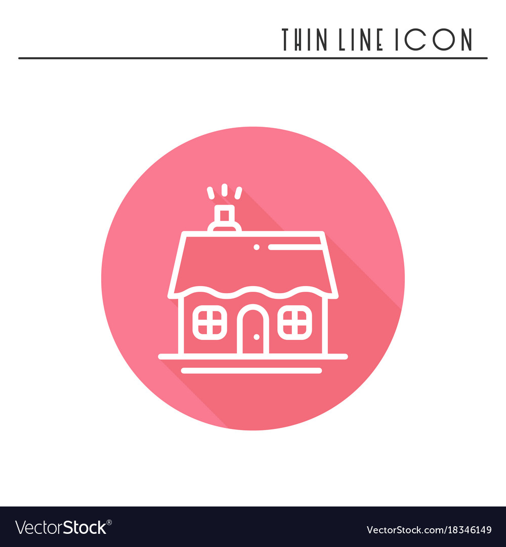 House and home thin line icon outline decorated