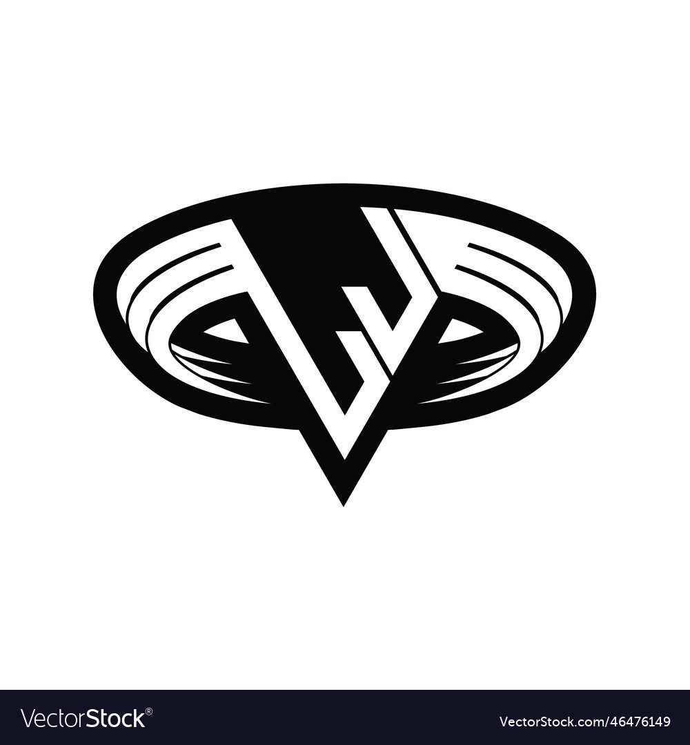 Lj logo monogram with triangle shape slice