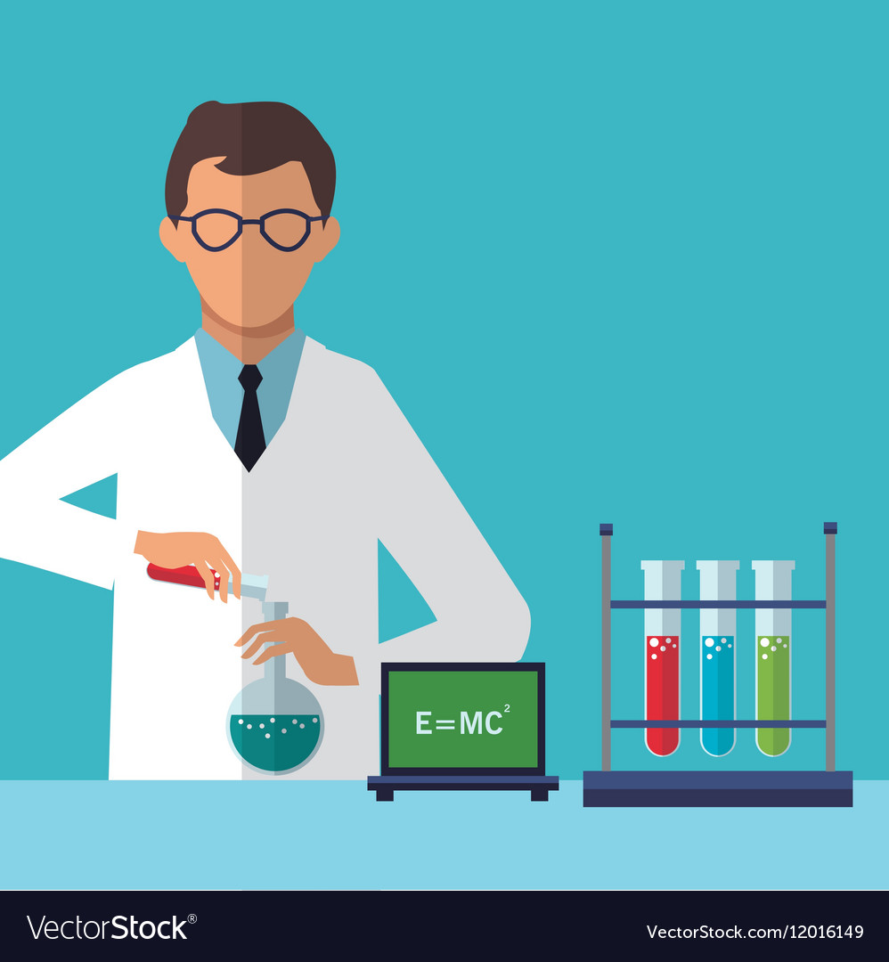 Medical scientist experiment laboratory chemistry Vector Image