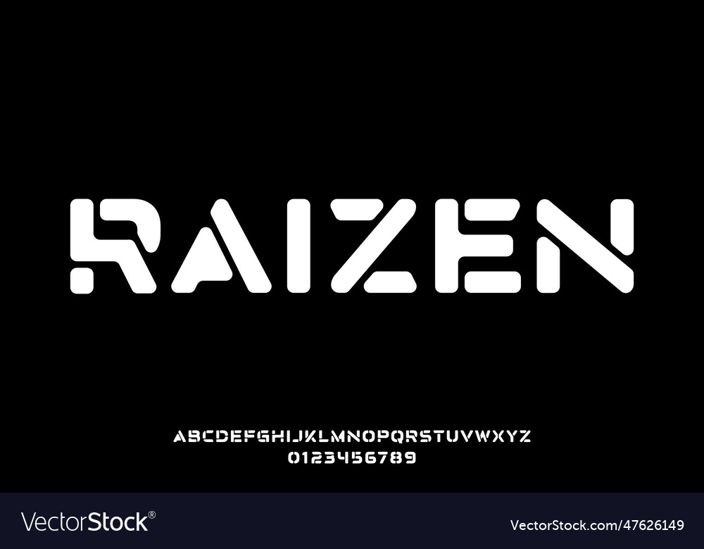 Modern abstract typeface display font with soft