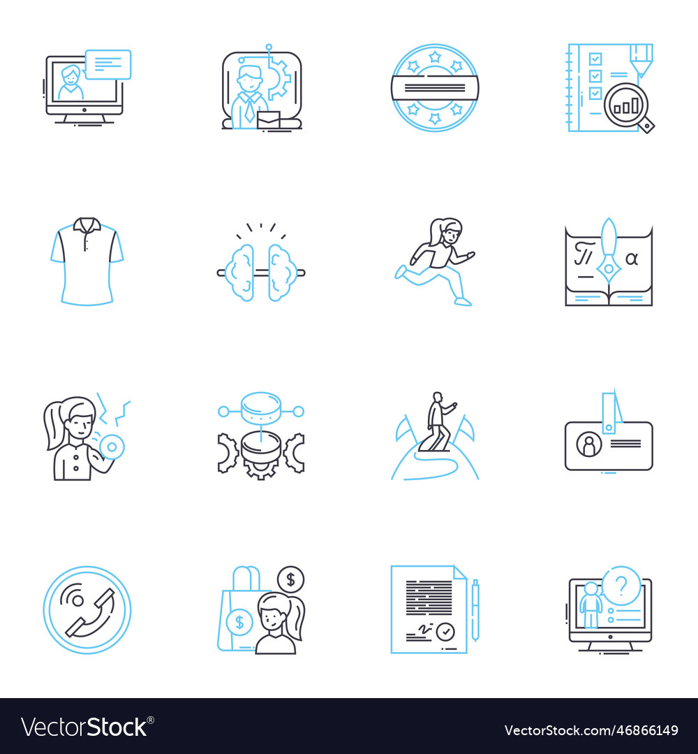 Paper products linear icons set statiry notebook vector image Paper products linear icons set statiry notebook
