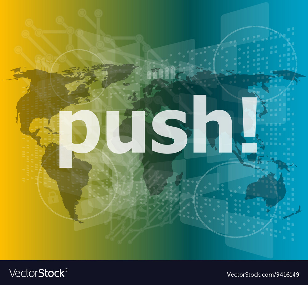 Push word on digital touch screen interface