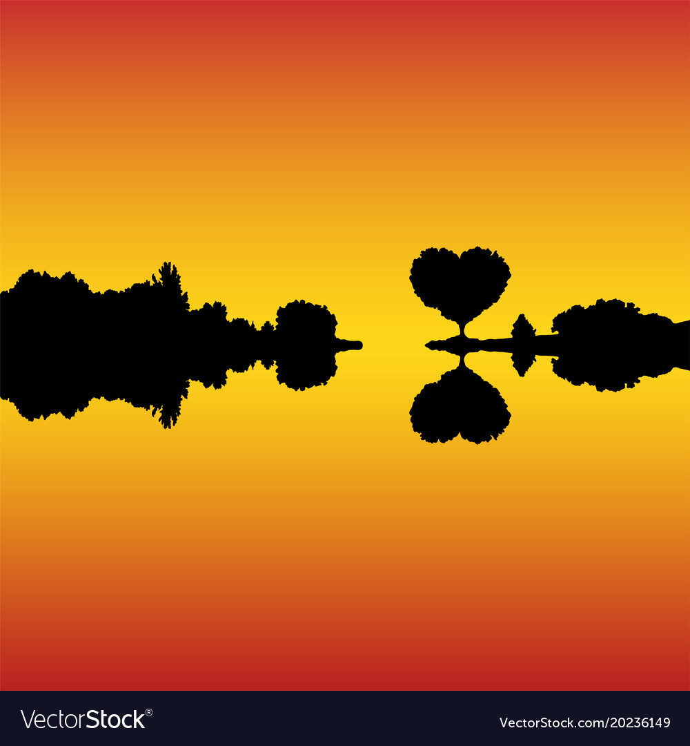 romantic landscape at sunset