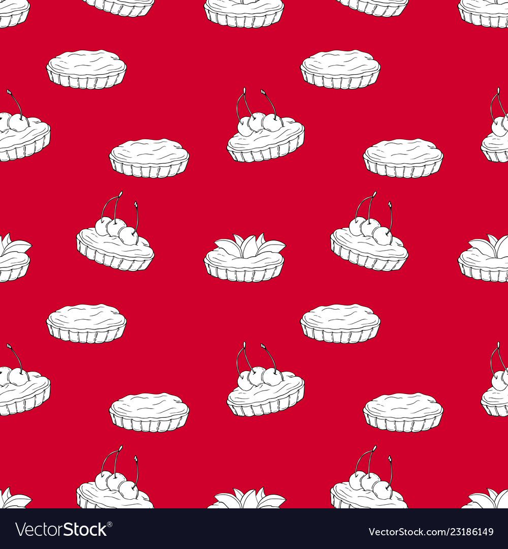 Seamless pattern of tartlets vector image Seamless pattern of tartlets
