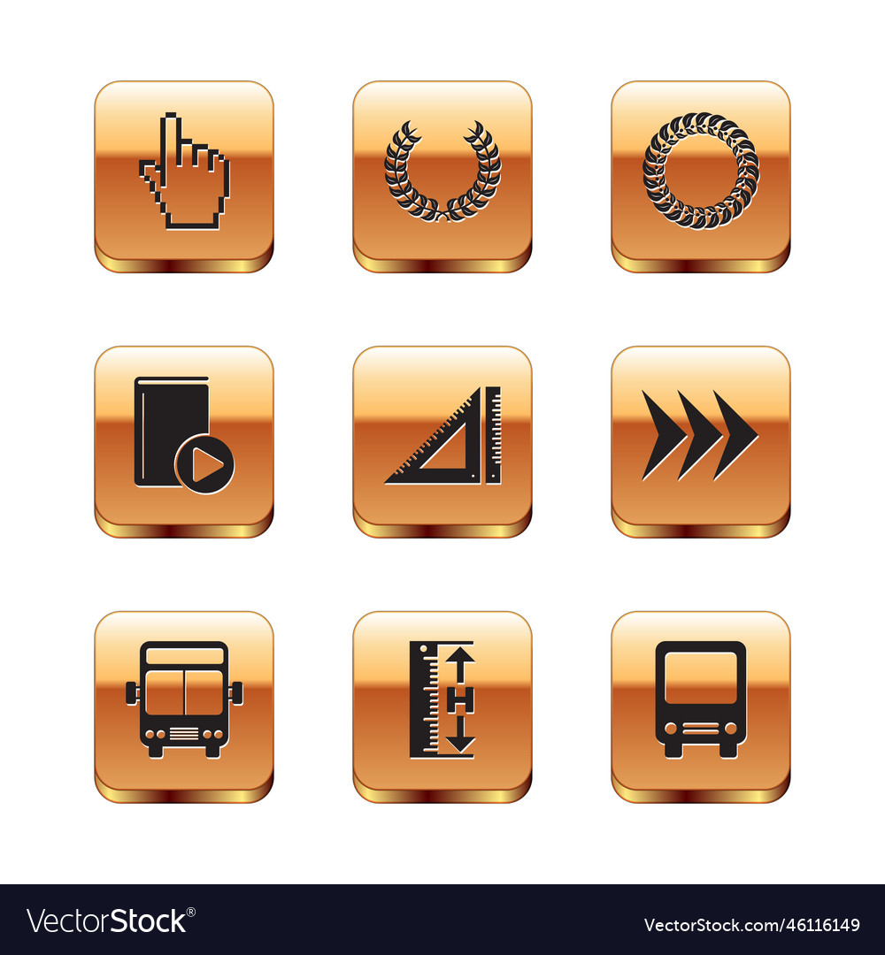 Set pixel hand cursor bus measuring height vector image Set pixel hand cursor bus measuring height
