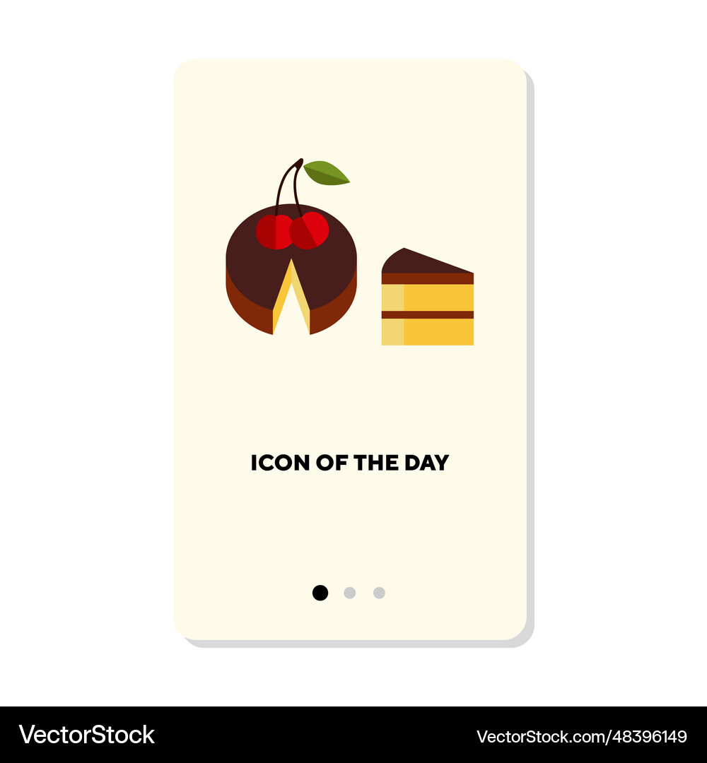 Sweet cake flat icon Royalty Free Vector Image