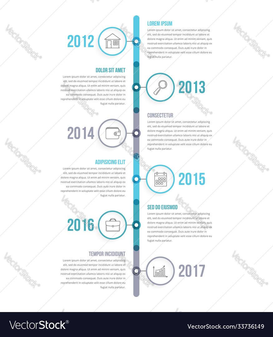 Vertical timeline Royalty Free Vector Image - VectorStock