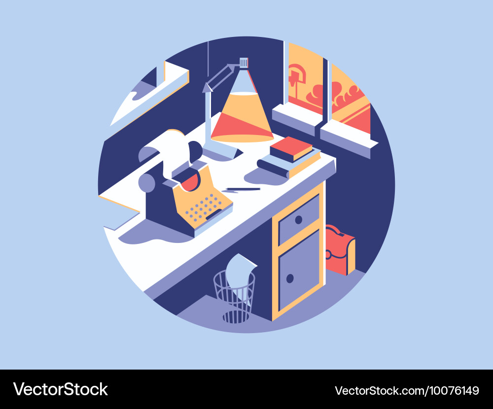 Writing space flat Royalty Free Vector Image - VectorStock