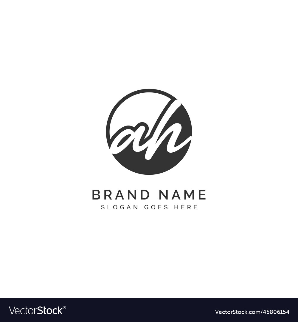 A h ah initial letter handwritten signature logo
