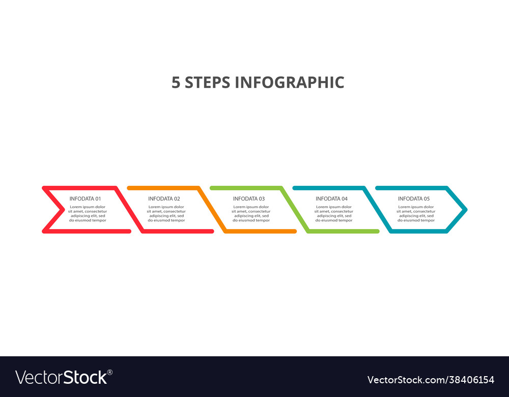 Abstract arrows graph diagram with 5 steps vector image Abstract arrows graph diagram with 5 steps