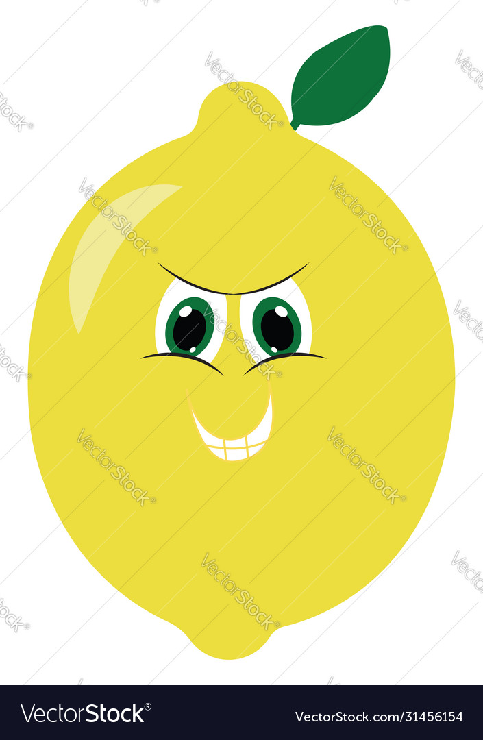 Angry lemon on white background Royalty Free Vector Image