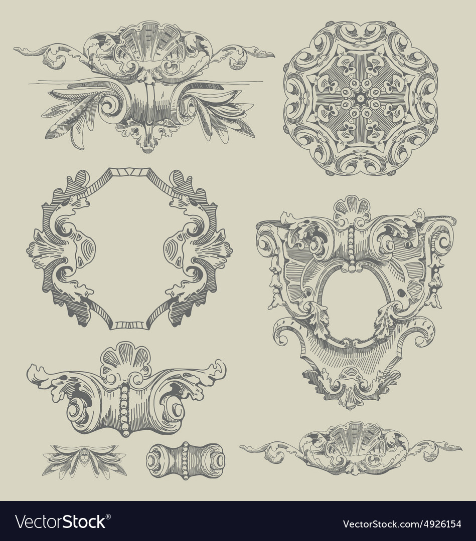 Decorative Vintage Engravings Royalty Free Vector Image Decorative Vintage Engravings Royalty Free Vector Image