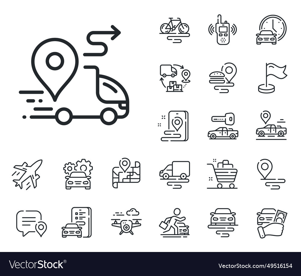 Delivery line icon road path sign plane supply