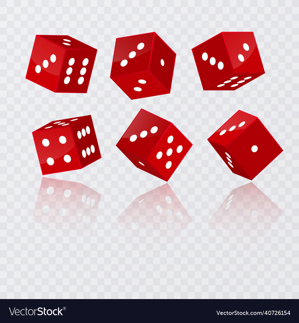 Dice isolated 3d objects of gambling games